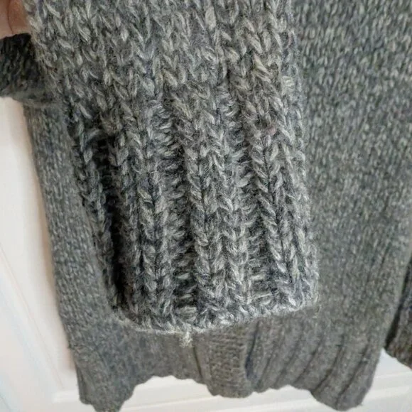 Gray Marled Wool Blend Cardigan Shawl Collar American Eagle | M Minimalist Cozy - Picture 6 of 11